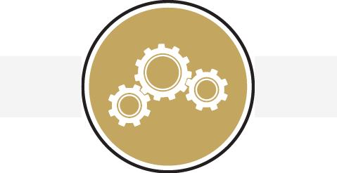 Icon circle of gears